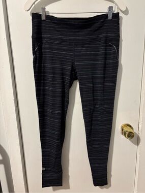 Athleta Black Stripe Leggings